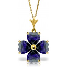Galaxy Gold 14k 18" Yellow Gold Heart-shaped Natural Sapphire Pendant Necklace