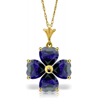 Galaxy Gold 14k 18" Yellow Gold Heart-shaped Natural Sapphire Pendant Necklace